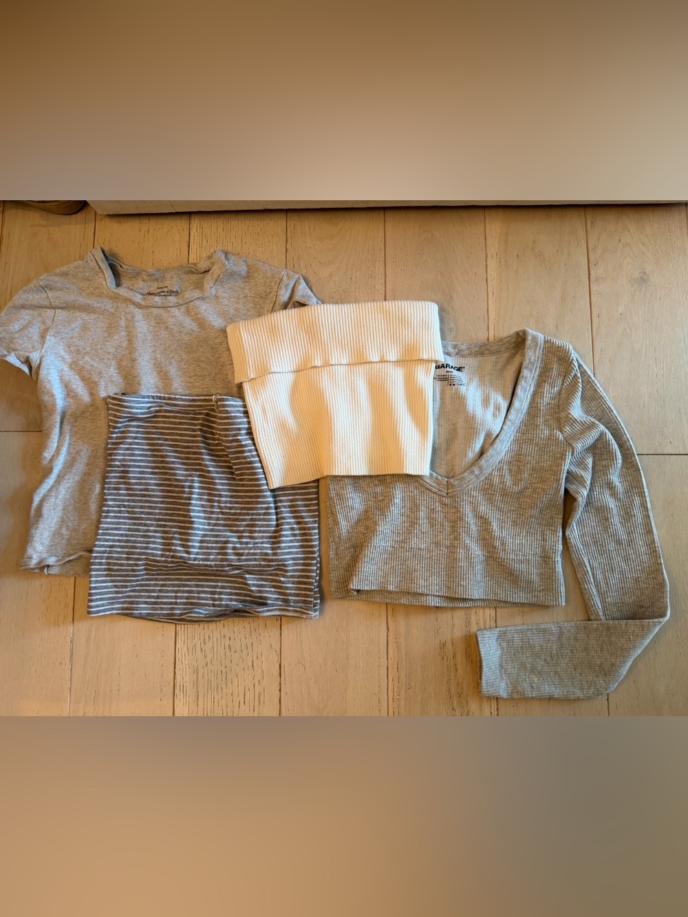 Top and Tees Set - Gray & White